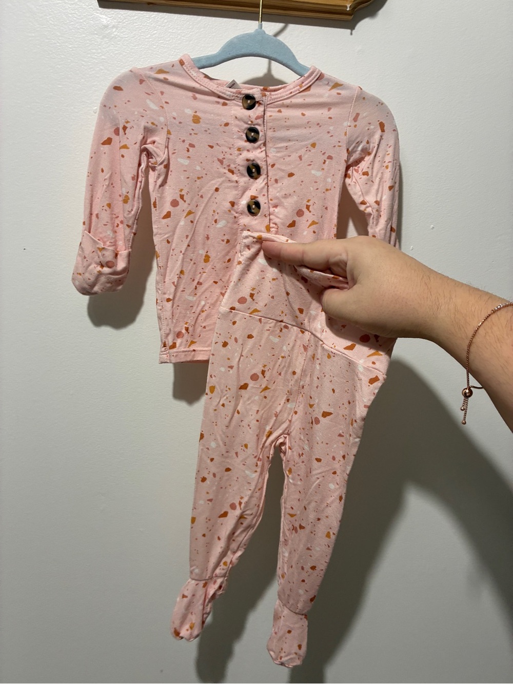 Lou Lou & Company Pink Speckle Footed Matching Set